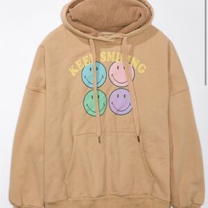 COPY - AE Big Hug Graphic Hoodie in Sand